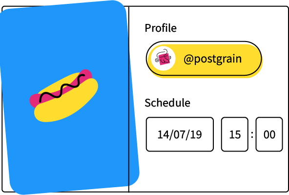 Illustration of Postgrain's schedule feature