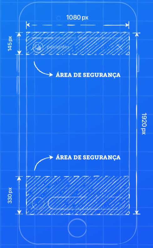 Tamanhos e dimensões para o instagram 2024 arte representando tamanho dos stories