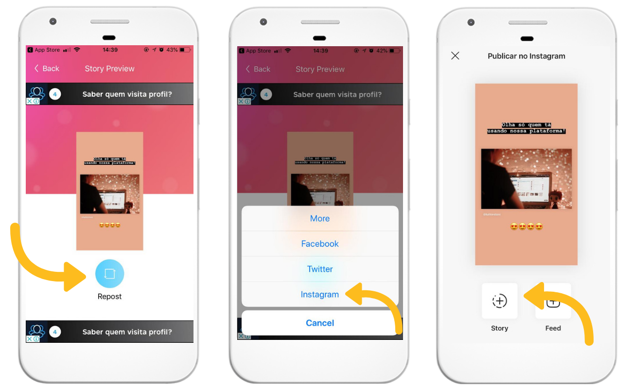 Como Repostar Stories no Instagram com o iOS