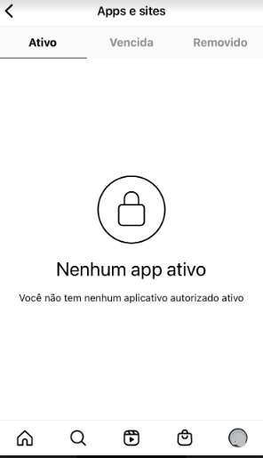 Apps e sites autorizados no Instagram