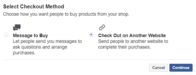 Screenshot - Select Checkout Method