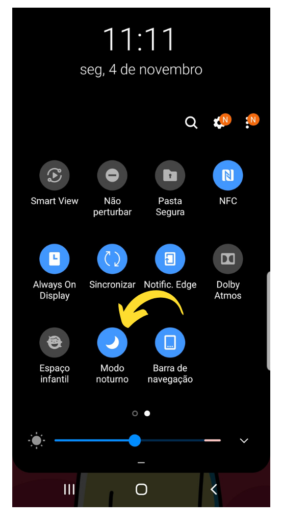 Captura de tela mostrando como ativar o modo noturno do Instagram no Android
