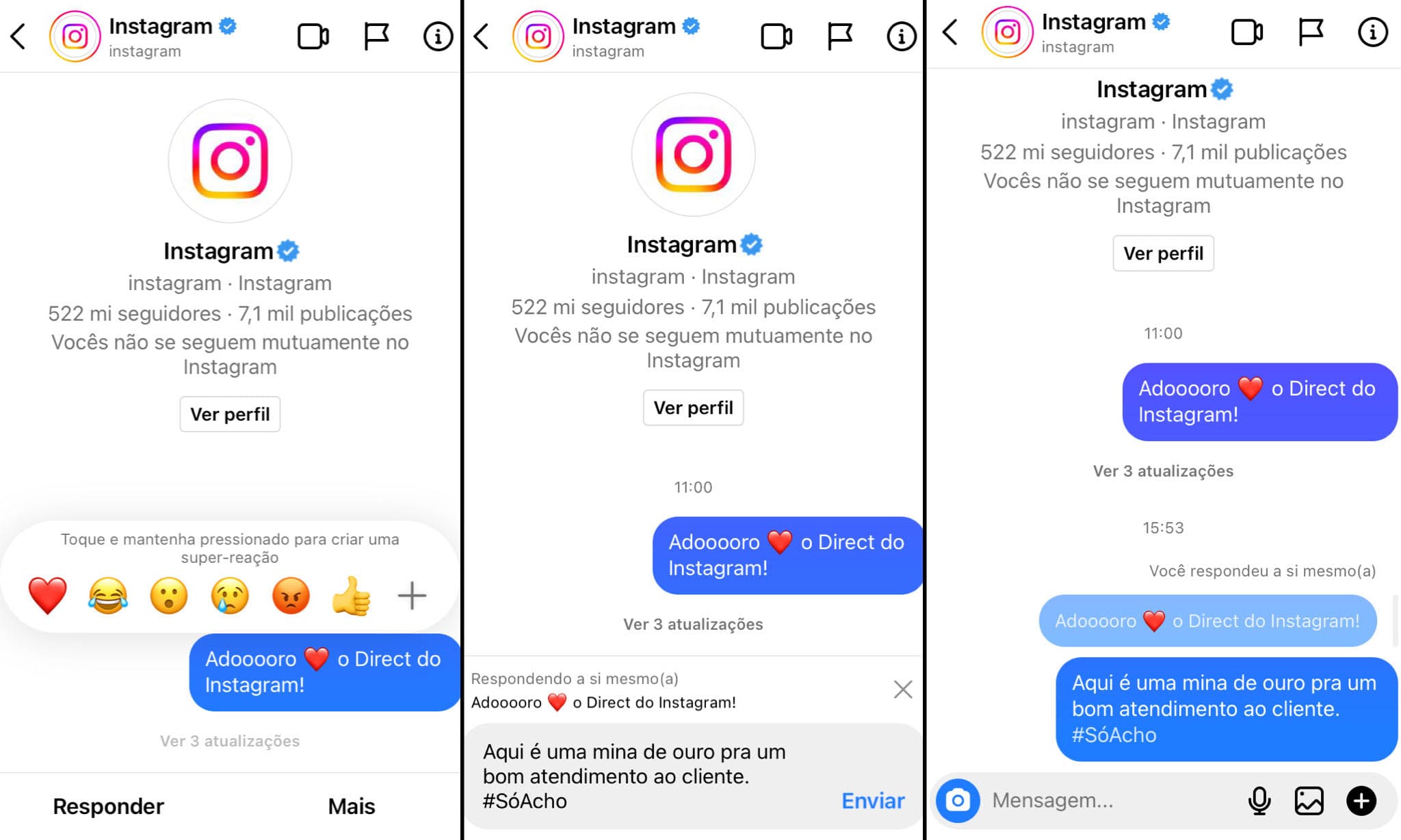 Como responder uma mensagem específica no direct do Instagram