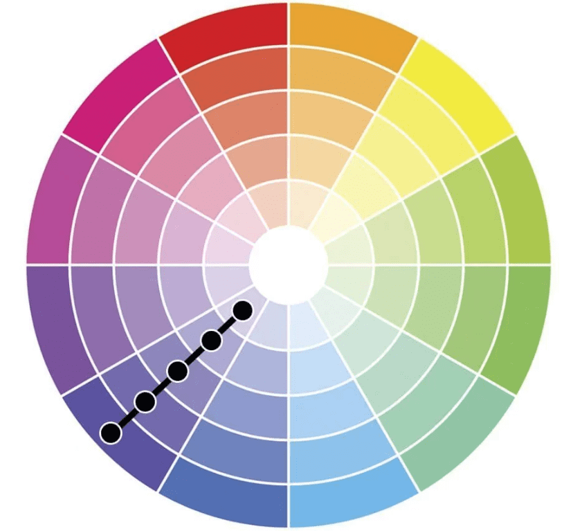 Combinação de cores monocromáticas paleta de cores