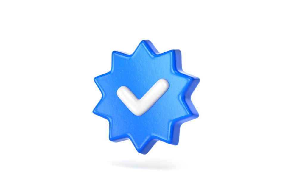 Ícone do selo de verificação do Instagram, famoso selo azul.