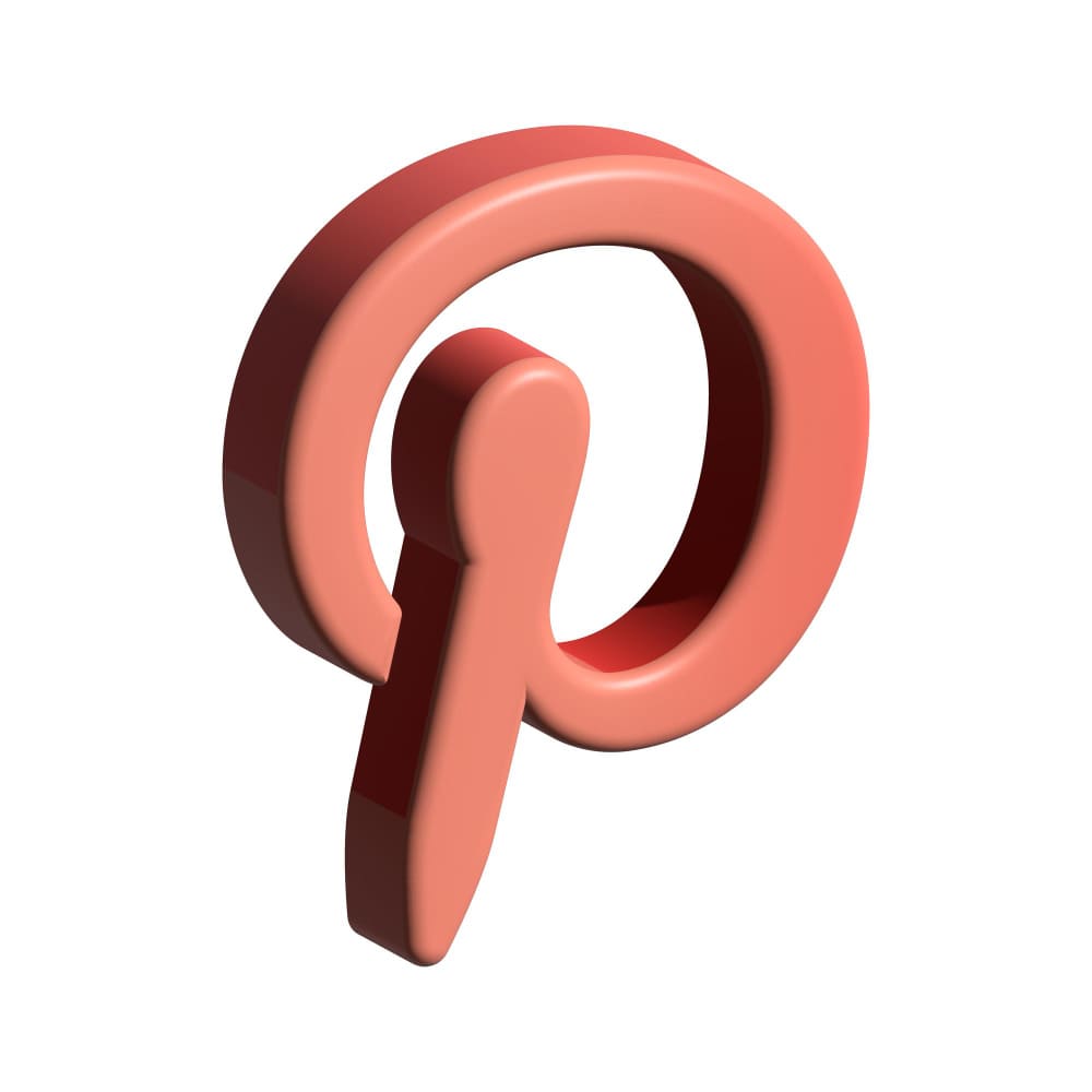 Imagem com o fundo branco e o logotipo do Pinterest no centro.