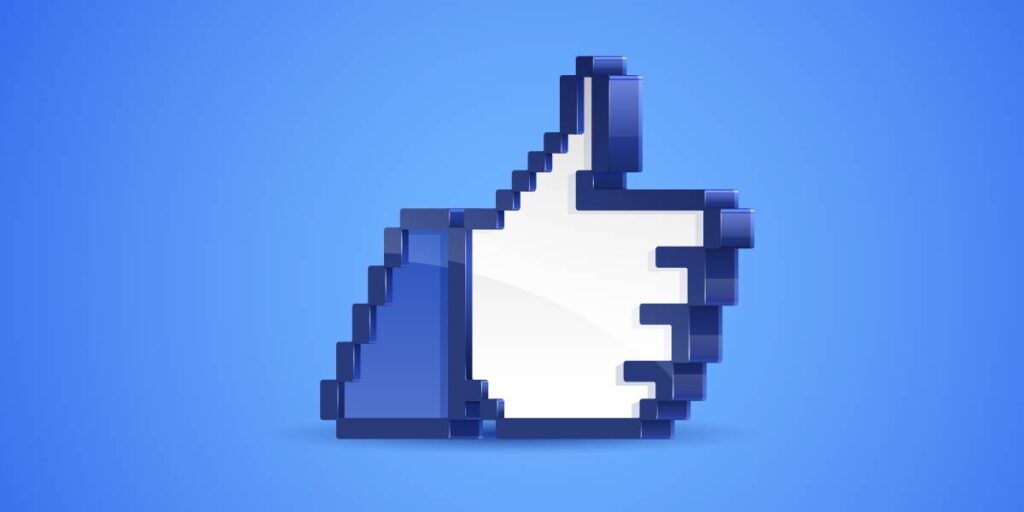 Pixel do Facebook - A imagem que ilustra o tema tem um fundo azul e, no centro, tem o ícone de curtir em destaque.